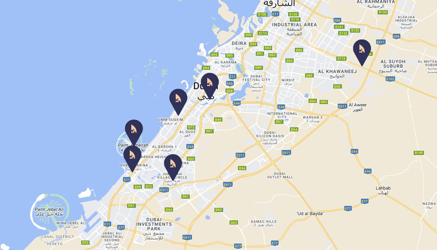 All locations in the UAE